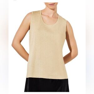 Notations gold Sequin Sleeveless Tank Top Size M